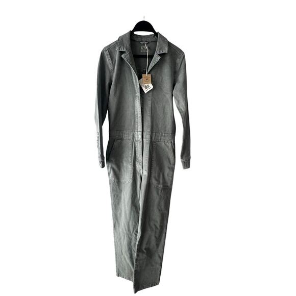 Faherty Overland Twill Jumpsuit Olive Green Organic Cotton XS NWT $228 - Picture 1 of 7